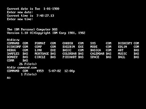 Una finestra di MS-DOS
